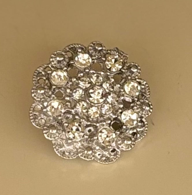 BLING-KNAP m/øje Sølv med krystal og perler