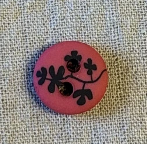 Knap 2 huller træ med print