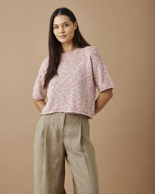 Iris - T-shirt med rullekanter